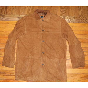 Jos A Banks Mens Brown Goat Suede Leather Long Jacket Coat Large Retail $500